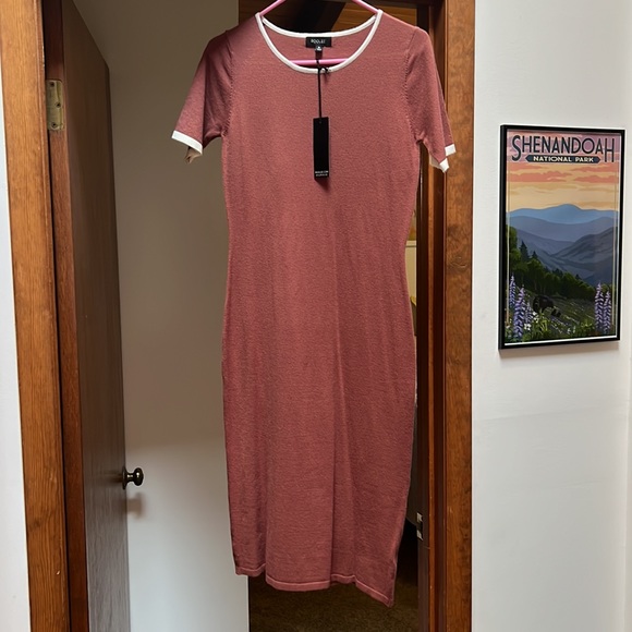 NWT ROOLEE Maroon Ringer-Style Sweater Dress Size S - Picture 7 of 7